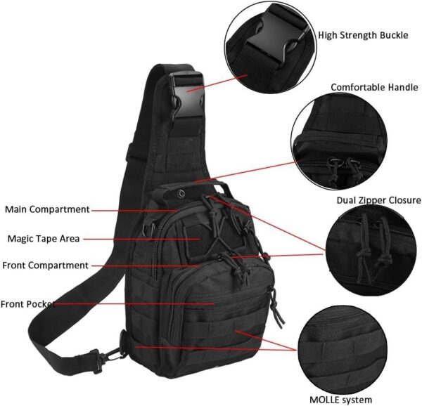 Tactical Shoulder Bag,1000D Outdoor Military Sling Daypack B...
