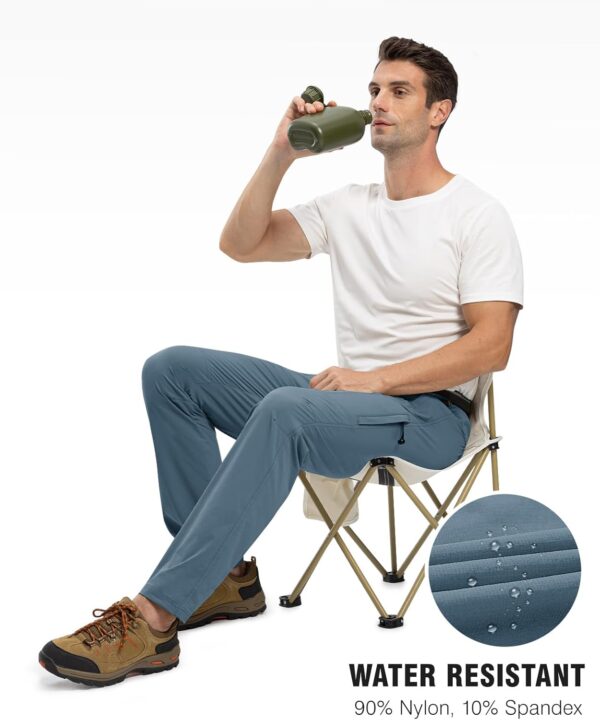 TBMPOY Men's Lightweight Hiking Pants with Belt 5 Zip Pocket...