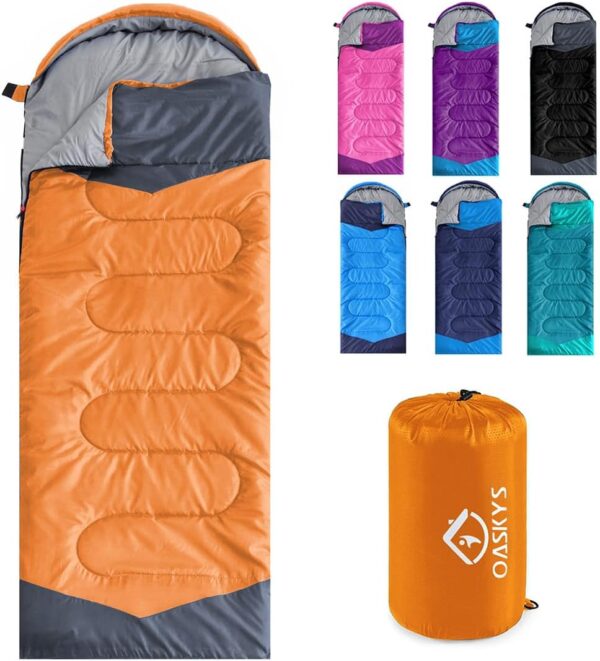oaskys Camping Sleeping Bag - 3 Season Warm & Cool Weather -...