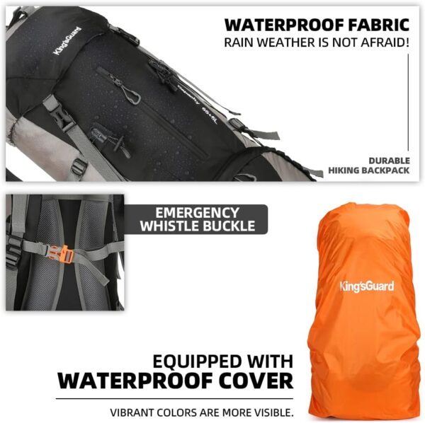 70L Camping Hiking Backpack with Rain Cover Waterproof Backp...