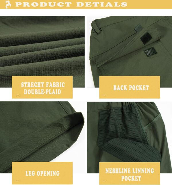 Quick Dry Cargo Hiking Strectchy Shorts Men's Outdoor Summer...