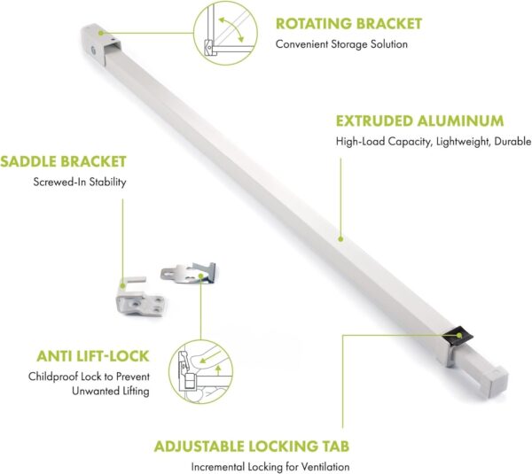Ideal Security Sliding Door Security Bar with Childproof Loc...