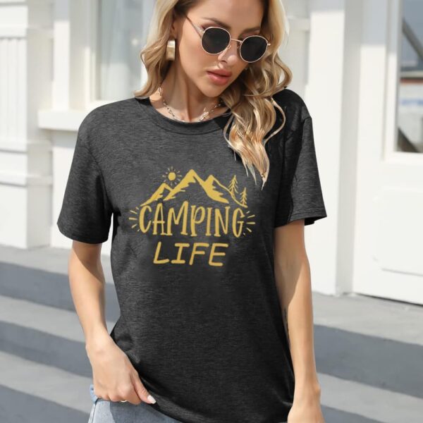 ZXCAHPT Camping Life T Shirt Women Camping Hiking Shirt Moun...