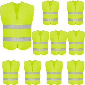 DUSKCOVE 10 Pack High Visibility Safety Vest for Traffic Wor...