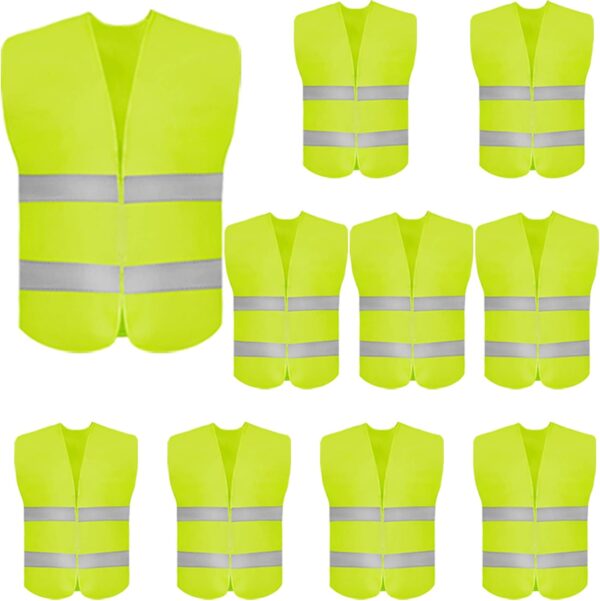 DUSKCOVE 10 Pack High Visibility Safety Vest for Traffic Wor...