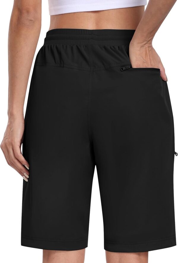 MoFiz Womens 10" Long Shorts for Women Knee Length Quick Dry...