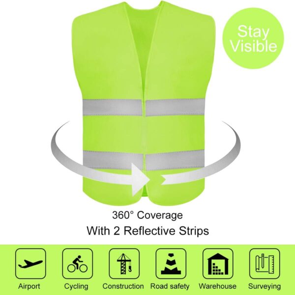 DUSKCOVE 10 Pack High Visibility Safety Vest for Traffic Wor...