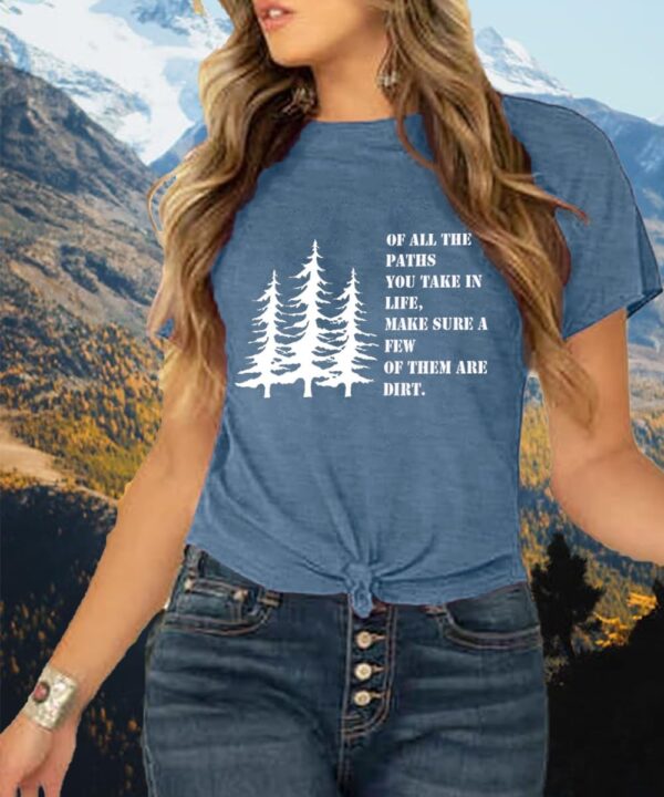 Women Hiking Mountain T Shirt Funny Pine Tree Graphic Tee Su...