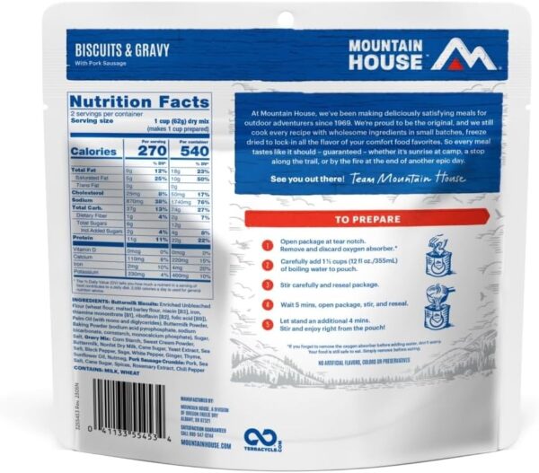 Mountain House Biscuits & Gravy | Freeze Dried Backpacking &...