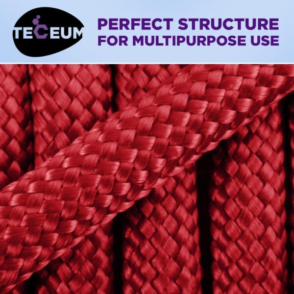 TECEUM Paracord Type III 550 Red – 200 ft – 4mm – Tactical R...