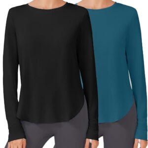 PINSPARK 2 Pack Long Sleeve Shirts for Women UV Protection S...