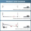 Sliding Door Security Bar，17.5-50 inch Adjustable Patio Door...