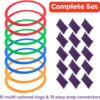 Hey! Play! Hopscotch Ring Game-10 Multi-Colored Plastic Ring...