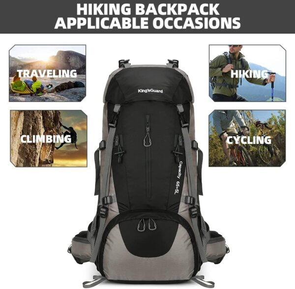 70L Camping Hiking Backpack with Rain Cover Waterproof Backp...