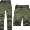 Boy’s Convertible Hiking Pants Lightweight Quick Dry Zip Off...