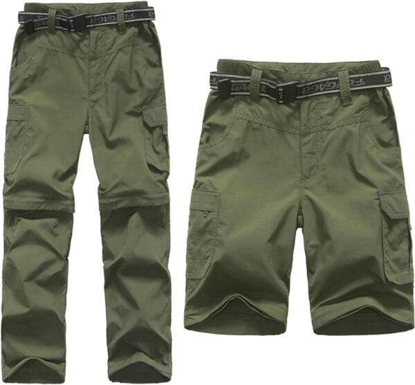 Boy’s Convertible Hiking Pants Lightweight Quick Dry Zip Off...