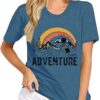 Women Mountain Adventure Workout Tanks Hiking Camping Graphi...