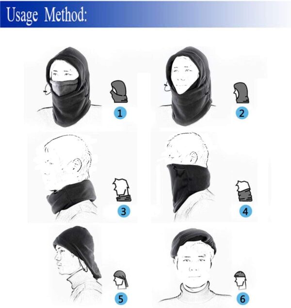 Warm Fleece Balaclava Ski Bike Full Face Mask Neck Warmer Wi...