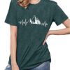Beach Heartbeat T Shirt for Women Love Heart Graphic Tees Pr...