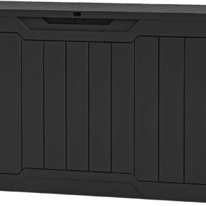 YITAHOME 80-Gallon Waterproof Resin Outdoor Storage Box, Loc...