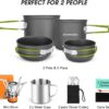 Odoland 16pcs Camping Cookware Mess Kit, Lightweight Pot Pan...