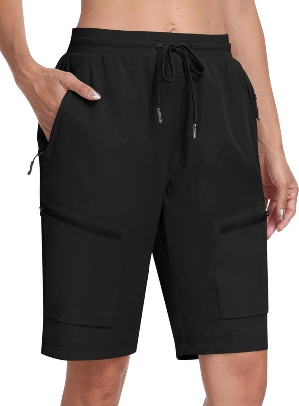 MoFiz Womens 10" Long Shorts for Women Knee Length Quick Dry...