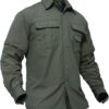 TACVASEN Men's Breathable Quick Dry Solid Convertible Long S...