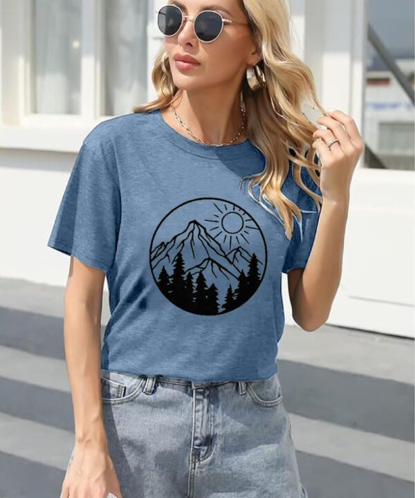 Adventure Awaits Shirts for Women Cute Sunrise Eagle Graphic...