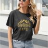 ZXCAHPT Camping Life T Shirt Women Camping Hiking Shirt Moun...