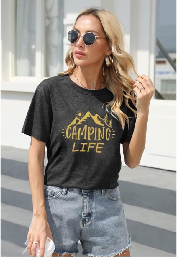 ZXCAHPT Camping Life T Shirt Women Camping Hiking Shirt Moun...