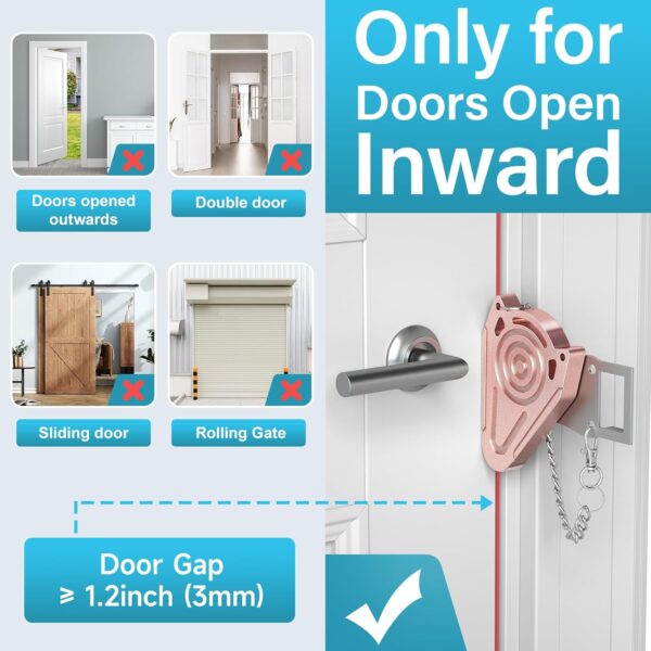 Metal Portable Door Lock for Travel Hotel Room Safety - Hote...