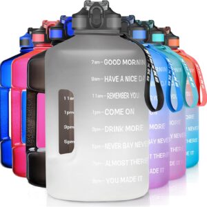 1 Gallon Motivational Sports Water Bottle with Time Marker, ...