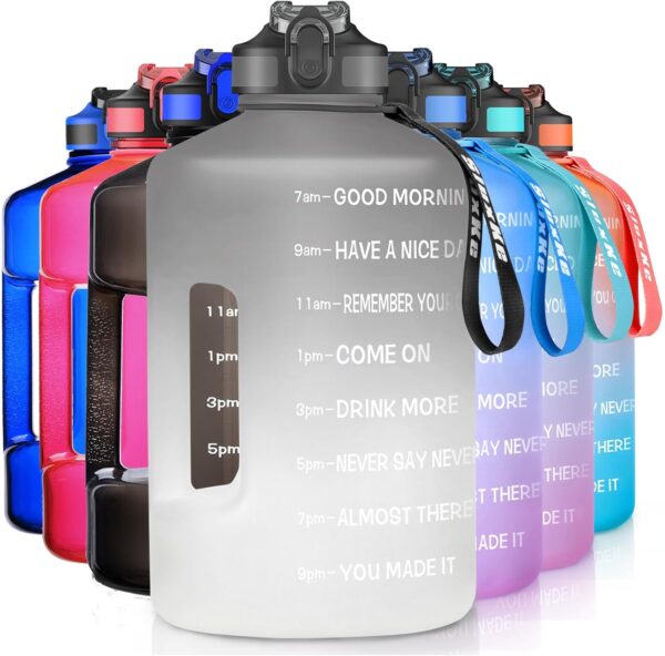 1 Gallon Motivational Sports Water Bottle with Time Marker, ...