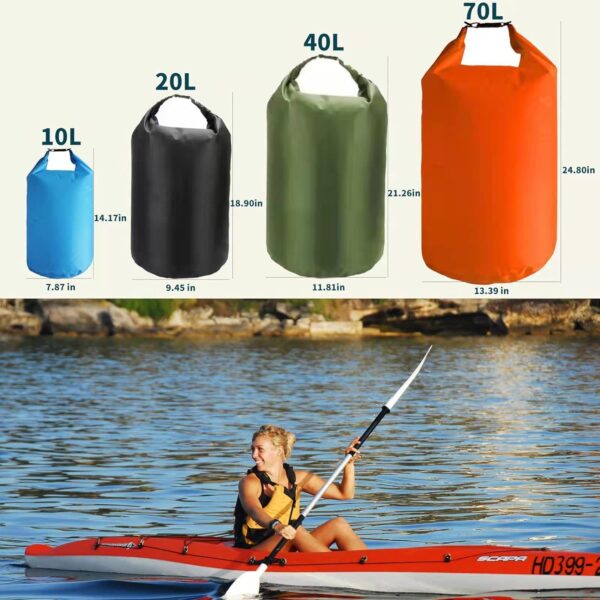 CMCOOPLX 10L/20L/40L/70LWaterproof Dry Bag, Lightweight Cano...