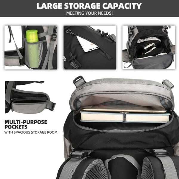 70L Camping Hiking Backpack with Rain Cover Waterproof Backp...