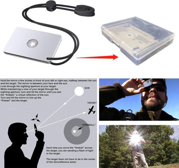 Signal Mirror 2 x 3 Inch, Military Grade Survival Mirror, 3 ...