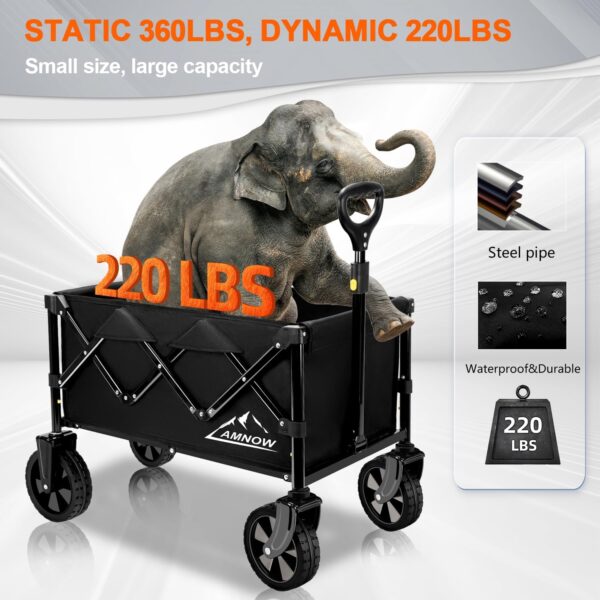 Collapsible Wagon Cart with Wheels Foldable, Folding Wagons ...