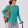 PINSPARK Soft Long Sleeve Shirts for Women Sun Protection Qu...