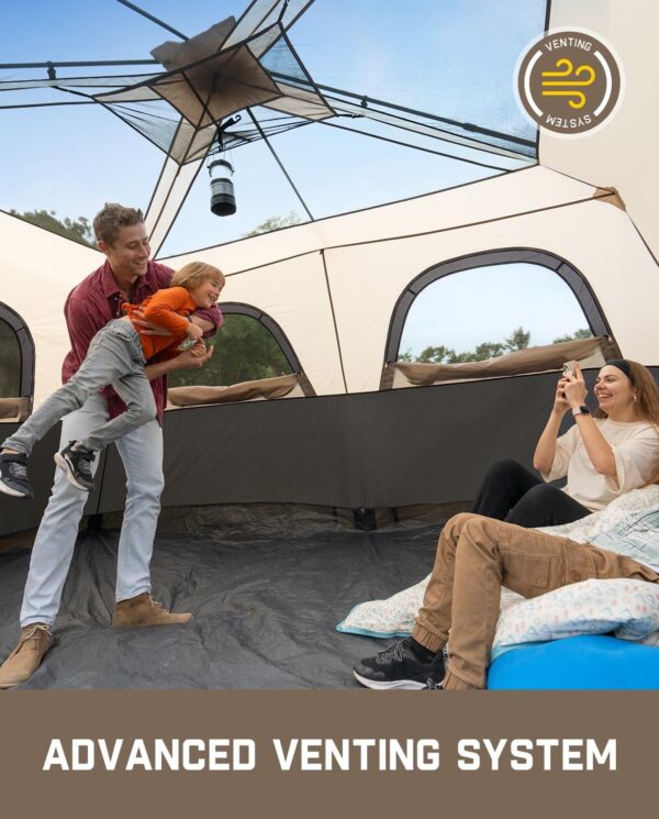 FanttikOutdoor Camping Tent 4/6/8/10 Person Instant Cabin Te...