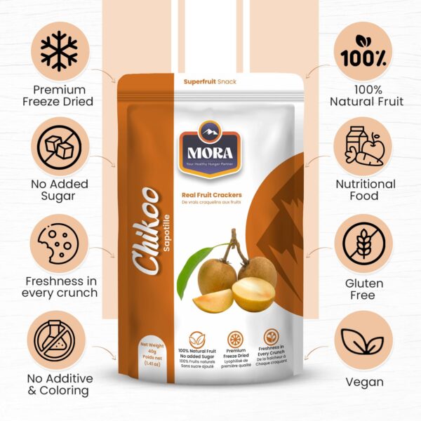 Mora Premium Freeze Dried Sapodilla (Chikoo) SuperFruit Crac...