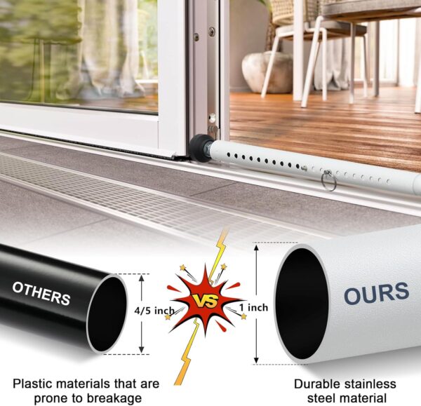 Sliding Door Security Bar，17.5-50 inch Adjustable Patio Door...