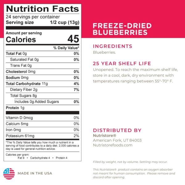 Nutristore Freeze Dried Blueberries | #10 Can Fruit | Perfec...