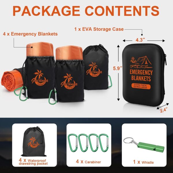 Emergency Blankets for Survival, 2-Pack/4-Pack Space Blanket...
