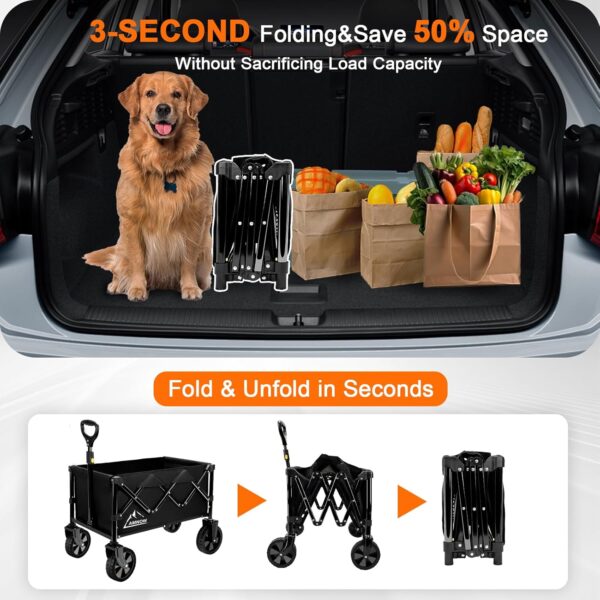 Collapsible Wagon Cart with Wheels Foldable, Folding Wagons ...
