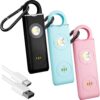 Personal Safety Alarm Keychain for Women – 3 Pack USB Rechar...