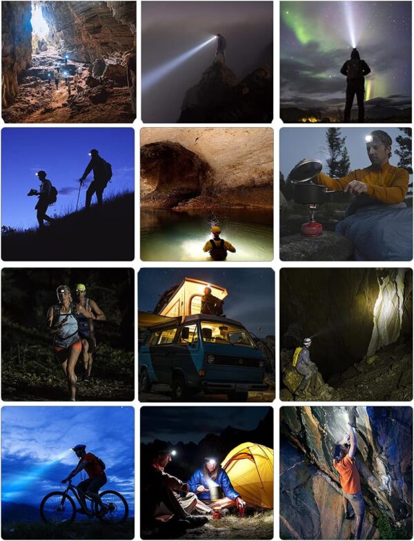 LED headlamp Flashlight 4-Pack LED Rechargeable Headlamp Hea...