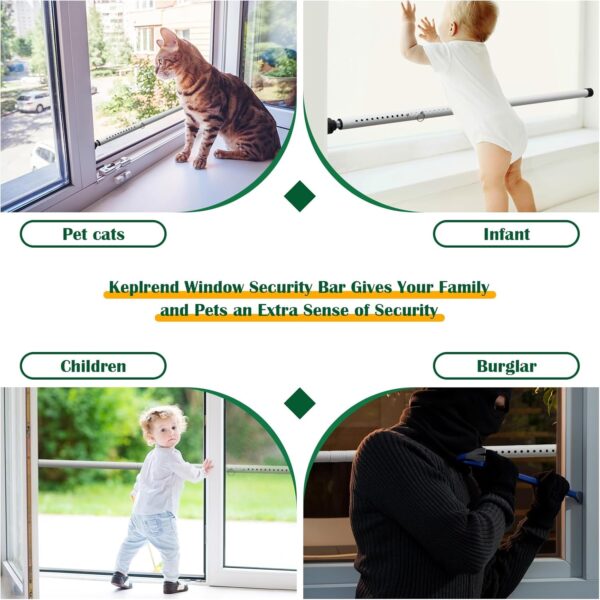 Sliding Door Security Bar, 2 Pack Child Safety Window Locks ...