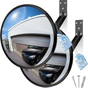 2 Pcs 12 inch Acrylic Convex Mirror - Adjustable Wide Angle ...