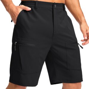Pudolla Men's Hiking Cargo Shorts 9" Lightweight Stretch Tra...