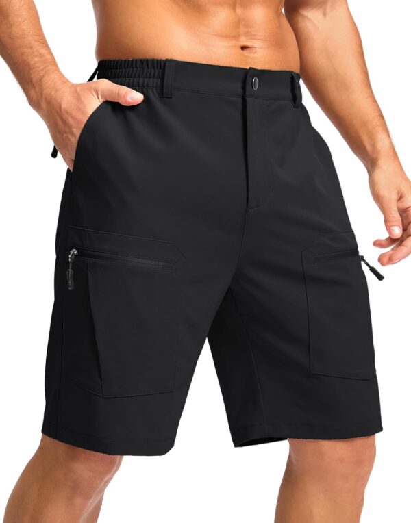Pudolla Men's Hiking Cargo Shorts 9" Lightweight Stretch Tra...